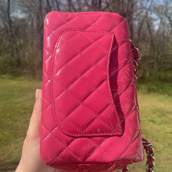Chanel Pink Mini Flap patent  Crossbody Bag - Picture 12 of 17